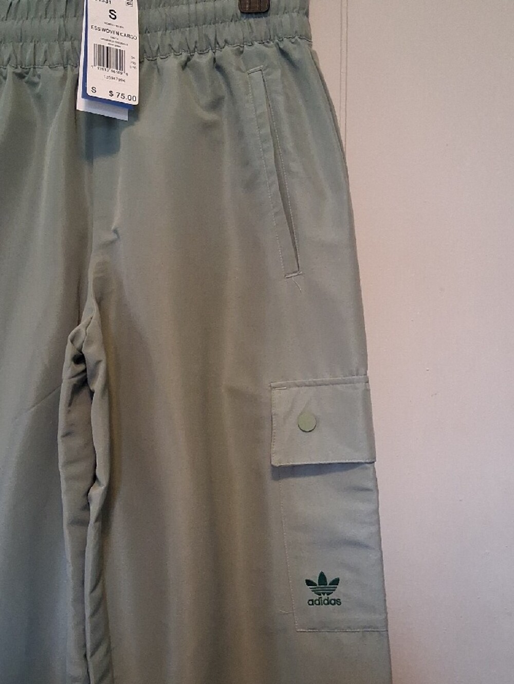 adidas Sage Green Cargo Wide-Leg Track Pants - Picture 3 of 13
